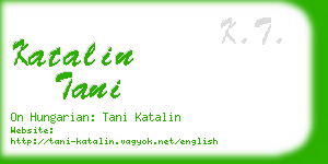 katalin tani business card